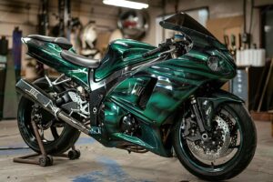 Chrome vs. Blacked Out Custom Chopper Motorcycle